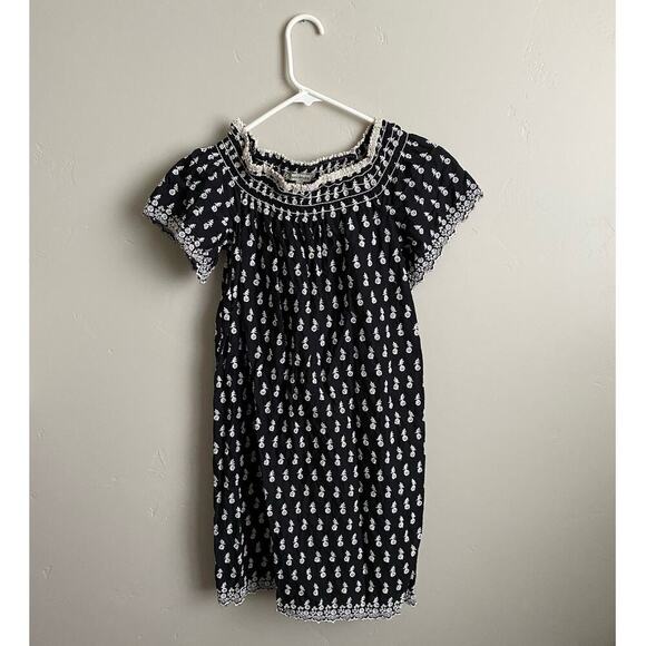 Max Studio Black with White Embroidered Flowers Medium Dress- nursing friendly! - Picture 1 of 3